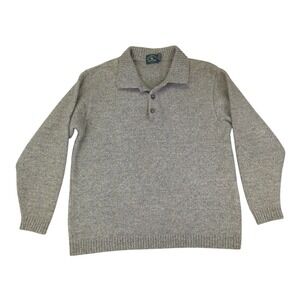 Mackenzie Country Wool Sweater Mens L Button Collar Made in New Zealand